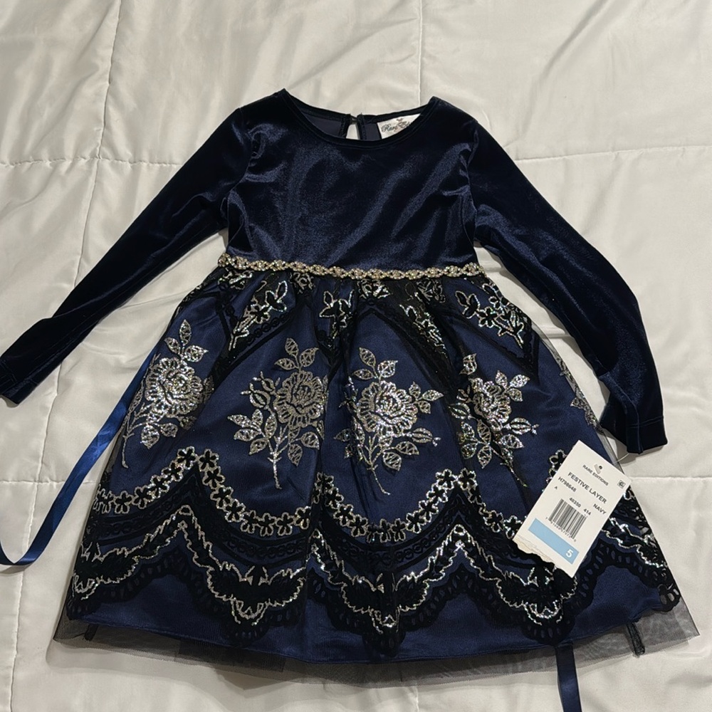 Blue and silver dress in size 5